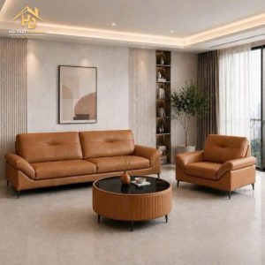 Bộ sofa tiếp khách bọc da mềm mại