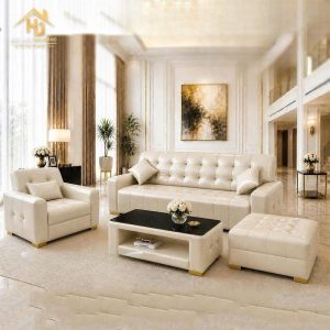 Bộ sofa băng bọc da phong cách châu âu