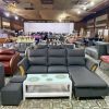 Sofa Góc L Kèm Đôn Xám Hiện Đại