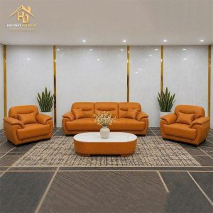 Bộ sofa da phòng khách 2 ghế đối xứng