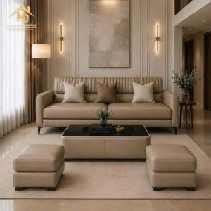 Bộ Ghế Sofa Bọc Da Thiết Kế Múi Nổi Tinh Tế 2 sofa lung soc 2