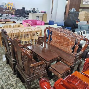 Bộ salon gỗ Bát Tiên tay 8