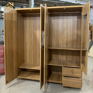 Tủ Quần Áo Gỗ MDF 4 Cánh Kéo Tiện Lợi 2 tu quan ao 1m8 loi xanh 1