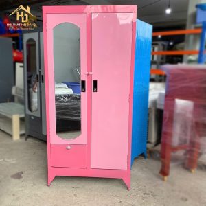 Tủ quần áo sắt 2 cánh có gương