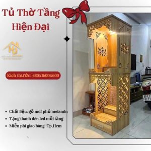 Tủ thờ 2 tầng có hộc