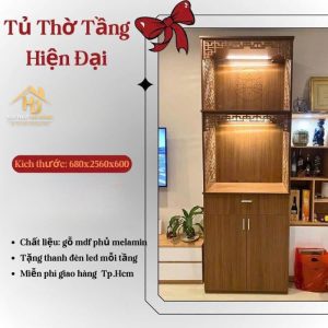 Tủ thờ chung cư 2 tầng có hộc