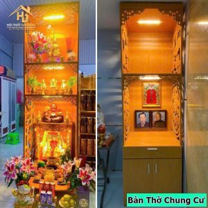 Tủ thờ chung cư có hộc tủ