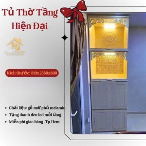 Tủ thờ 2 tầng kèm tủ chưa đồ