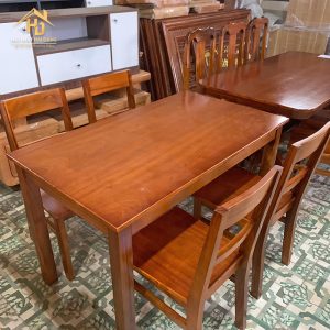 Bộ Bàn Ăn Gỗ Chữ Nhật 4 Ghế Giá Xưởng