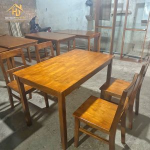 Bộ bàn ăn gỗ chữ nhật 4 ghế