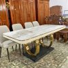 Bàn Ăn Mặt Đá Vân Mây Luxury 