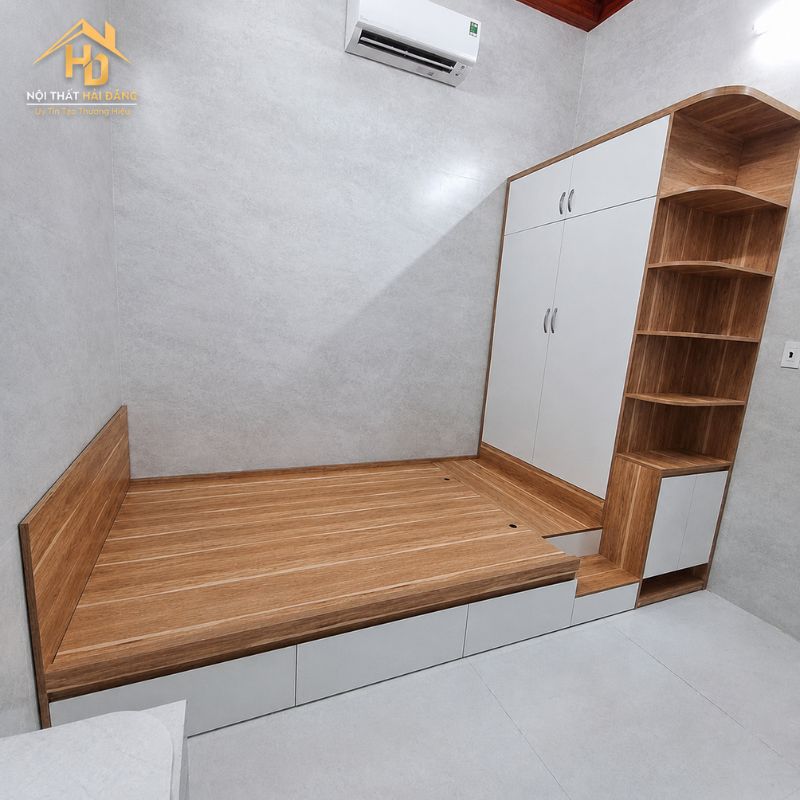 Combo Giường Tủ Liền Kệ Gỗ MDF Chống Ẩm giuong-lien-tu Combo Giường Tủ Liền Kệ Gỗ MDF Chống Ẩm