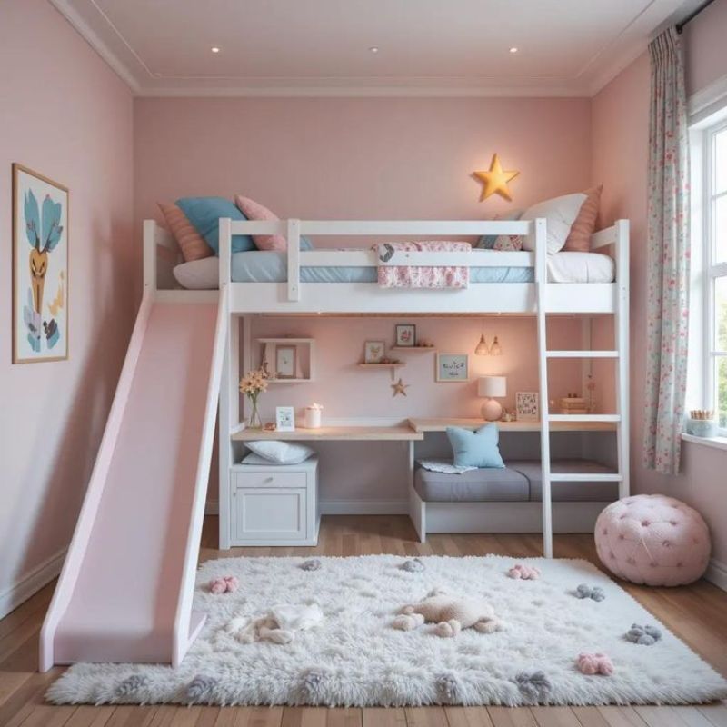 Top 10 Mẫu Giường Tầng Kết Hợp Bàn Học Đa Năng, Tiện Lợi giuong-tang-cho-be-gai-co-ban Top 10 Mẫu Giường Tầng Kết Hợp Bàn Học Đa Năng, Tiện Lợi