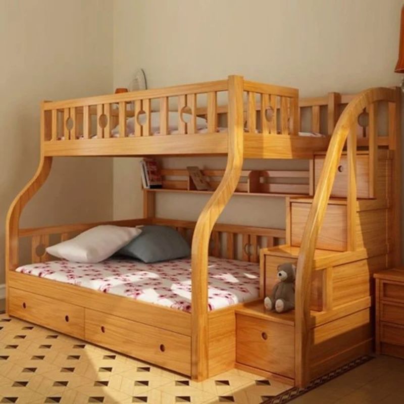 giuong-tang-cho-be-go-tu-nhien Top 10 mẫu giường tầng cho bé gái đẹp, dễ thương 2026