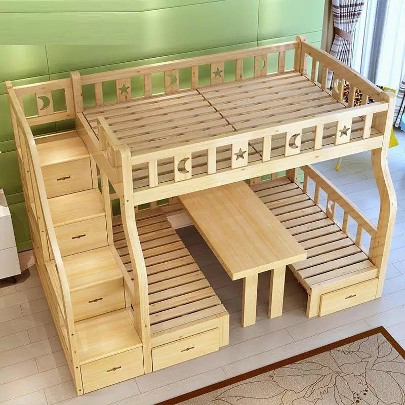 Top 10 Mẫu Giường Tầng Kết Hợp Bàn Học Đa Năng, Tiện Lợi giuong-tang-go-tu-nhien Top 10 Mẫu Giường Tầng Kết Hợp Bàn Học Đa Năng, Tiện Lợi