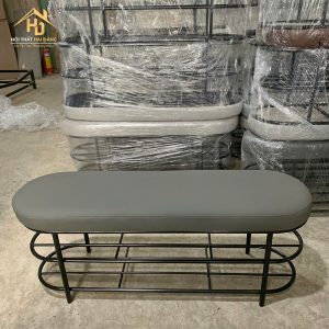 Kệ giày kết hợp ghế ngồi bo cong