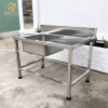 Lavabo công nghiệp inox 1 hộc 1 chờ