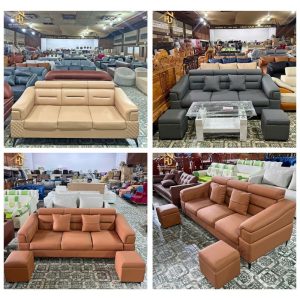 Sofa Da 3 Chỗ Ngồi Có Tay Vịn Rộng