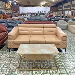 Sofa Da 3 Chỗ Ngồi Có Tay Vịn Rộng 3 sofa bang da kem 1
