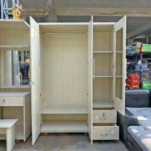 Tủ Quần Áo Gỗ MDF Lõi Xanh Có Hộc (Nhiều Mẫu) 4 tu 3 canh 1