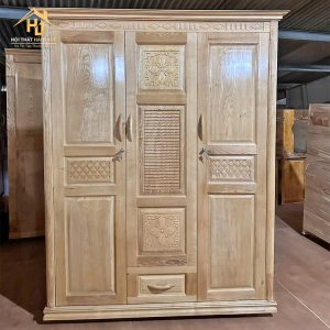 Tủ quần áo gỗ sồi nam 3 cánh