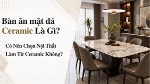 bàn ăn mặt đá ceramic