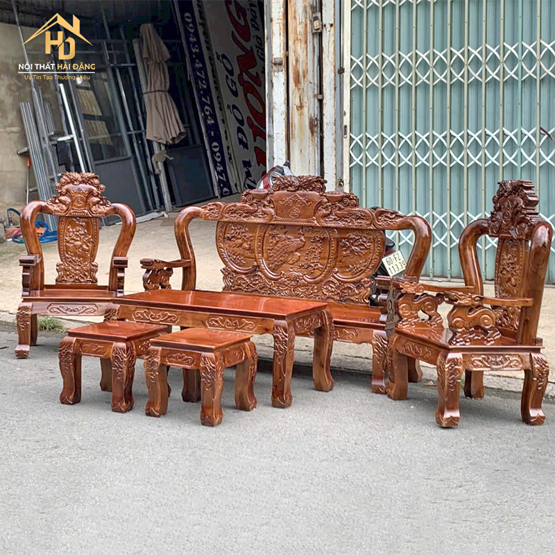 Bộ Salon Gỗ Chạm Phượng Sang Trọng salon-go-cham-phuong-1 Bộ Salon Gỗ Chạm Phượng Sang Trọng