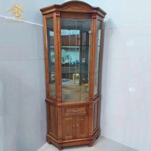 Tủ rượu gỗ xoan góc 80