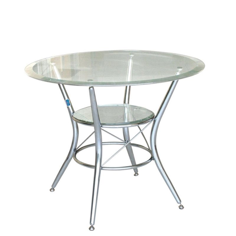 ban-an-mat-kinh-chan-inox Top 10 Mẫu Bàn Ăn Mặt Kính Đẹp, Sang Trọng Cho Gia Đình
