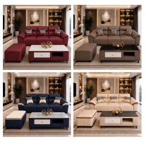 Bộ sofa phòng khách bọc da