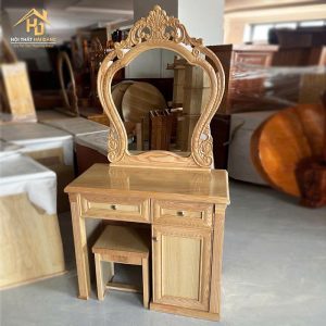 Bàn phấn gỗ sồi nữ hoàng 80cm
