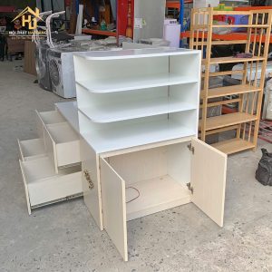 Tủ Trưng Bày Siêu Thị Màu Trắng Gỗ MDF 4 quay le tan trang 10