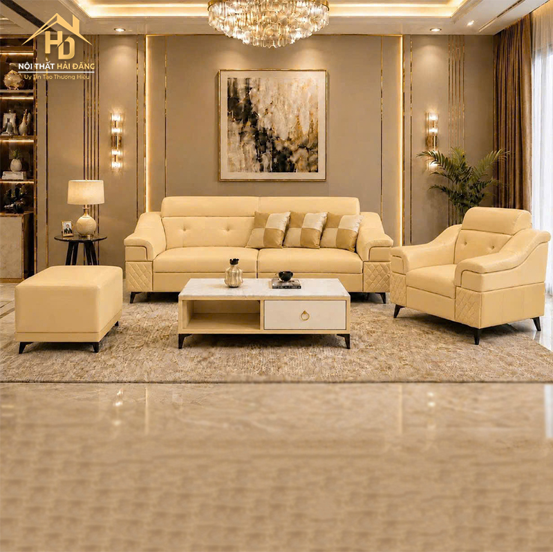 Bộ Sofa Bọc Da Phối Nút Tựa Lưng (Nhiều Màu) sofa-2m-1 Bộ Sofa Bọc Da Phối Nút Tựa Lưng (Nhiều Màu)