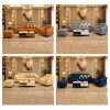 Bộ sofa bọc da phối nút tựa lưng