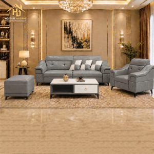 Bộ Sofa Bọc Da Phối Nút Tựa Lưng (Nhiều Màu) 6 sofa 2m 3