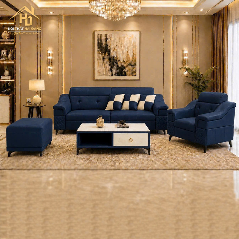 Bộ Sofa Bọc Da Phối Nút Tựa Lưng (Nhiều Màu) sofa-2m-4 Bộ Sofa Bọc Da Phối Nút Tựa Lưng (Nhiều Màu)