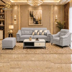Bộ Sofa Bọc Da Phối Nút Tựa Lưng (Nhiều Màu) 4 sofa 2m 5