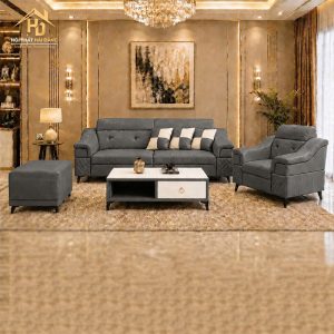 Bộ Sofa Bọc Da Phối Nút Tựa Lưng (Nhiều Màu) 2 sofa 2m 7
