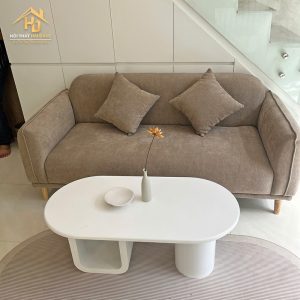 Sofa băng xám chân gỗ