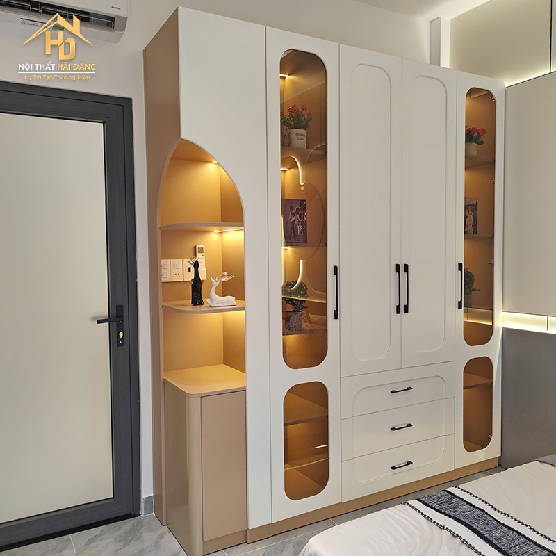 Tủ Quần Áo Trắng Hiện Đại Có Đèn LED tu-quan-ao-trang-1 Tủ Quần Áo Trắng Hiện Đại Có Đèn LED