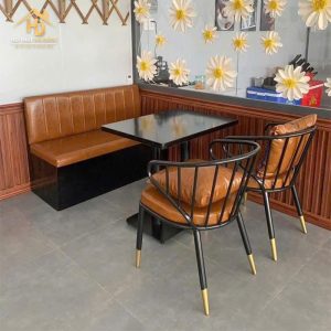 Bộ bàn ghế cafe chân mâm đôi