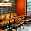 Bàn ghế cafe 2 lá kèm sofa 1m