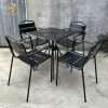 Bộ bàn cafe 4 ghế sắt đen