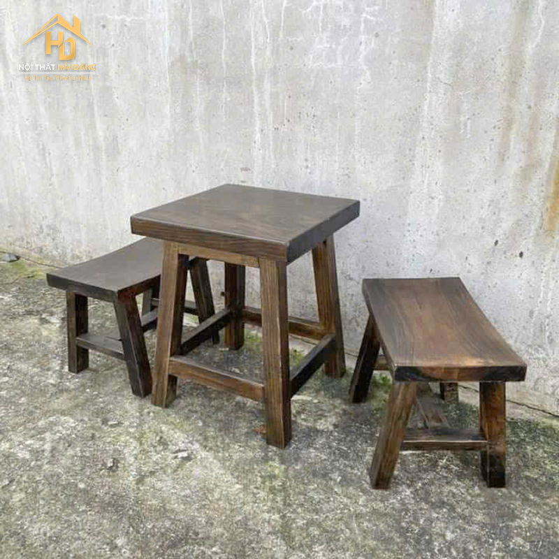 Bộ Bàn Ăn Ghế Gỗ Thông Mặt Cong ban-ghe-coc Bộ Bàn Ăn Ghế Gỗ Thông Mặt Cong