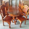 Bộ bàn ăn oval 8 ghế gỗ