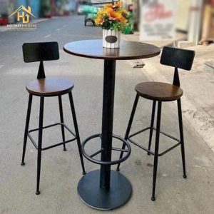 Bộ bàn ghế bar cafe chân côn cao