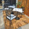 Bộ bàn ghế cafe lưng 9 lá lót