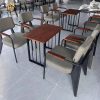 Bộ bàn cafe 4 ghế Napa da xám