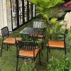 bàn ghế cafe sắt sân vườn lưng 9 song
