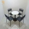 Bàn ghế cafe sắt 3 lá không tay